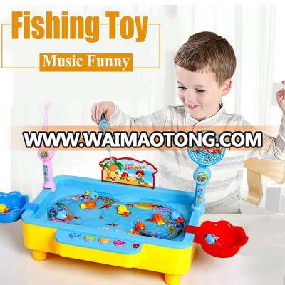 Kids Intelligent Educational Plastic Electric Magnetic Musical Fishing Game Toy