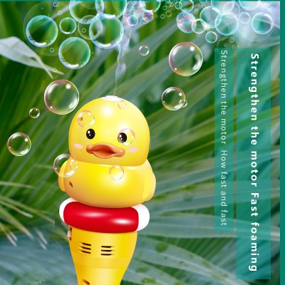 Hello Duck one-button automatic bubble generating bubble machine toy with music and light