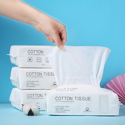 Tongli 6618 100pcs/bag Cotton Soft Cleaning Towel Dry Wet Facial Tissue  Paper